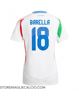 Italia Nicolo Barella #18 Maglia Gara Trasferta Repliche Europei 2024 Donna